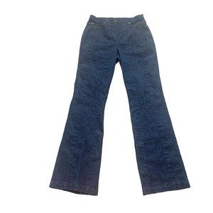 Escada Women's High Rise Flare Wide Leg Denim Jeans Y2K Size 38/M